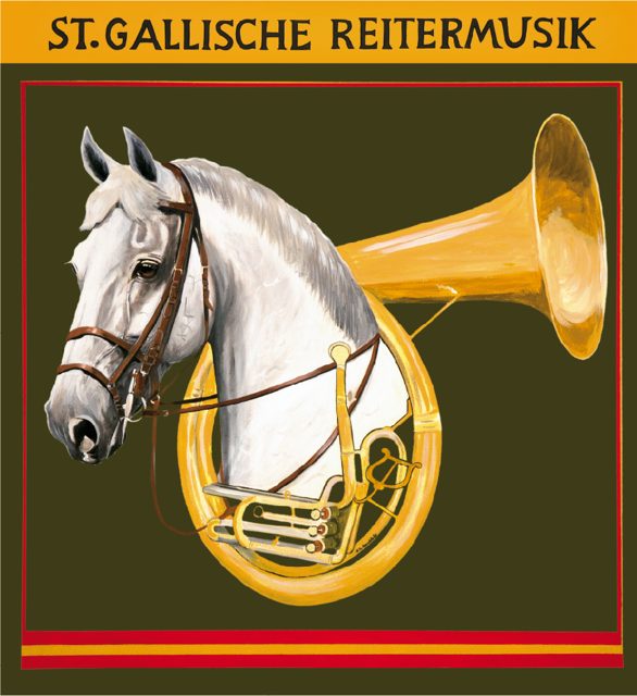 Vereinsfahne der St.Gallischen Reitermusik